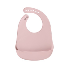 Pink Silicone Bucket Bib with Scoop Easy Feeding