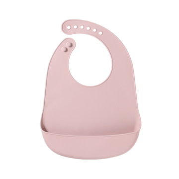 Pink Silicone Bucket Bib with Scoop Easy Feeding