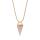 Collier en cristal de quartz pyramidal avec pendentif en quartz rose