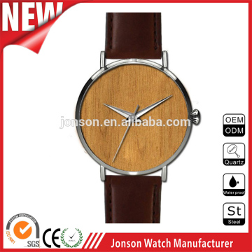 Wholesale wood watch leather watch strap relojes hombre