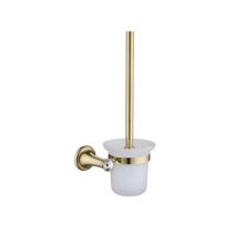 Brass Wall-Mounted Toilet Brush and Holder for Bathroom