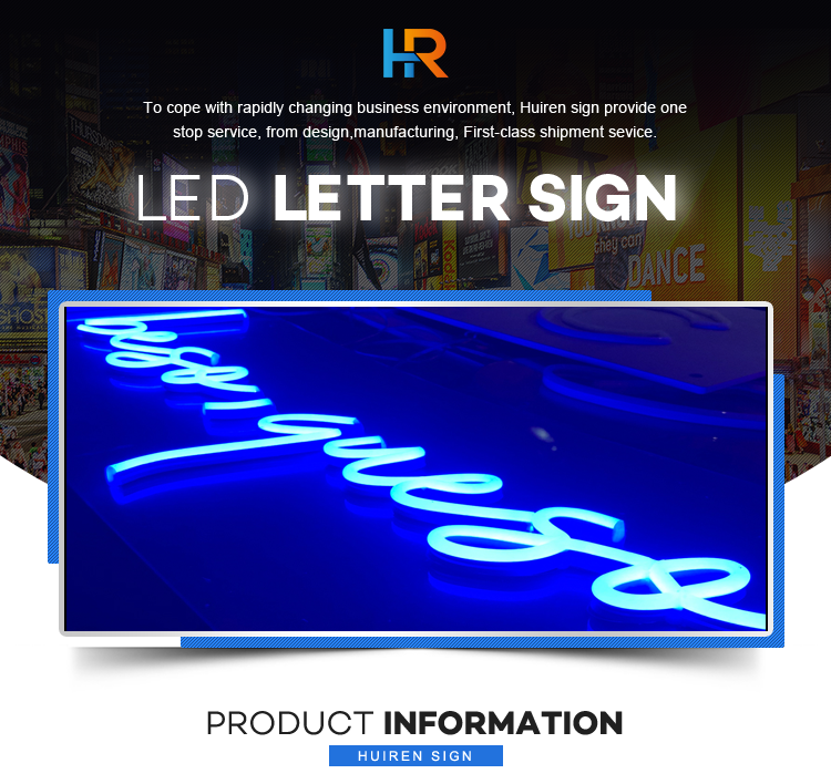 Custom illuminated advertising led letter light flex neon bar store logo signs