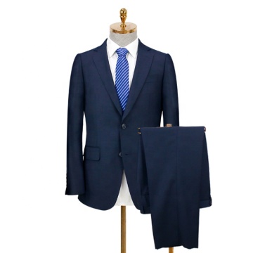 OEM Men's Business Wool Polyester Bespoke Half Canvas Customized suits navy colour