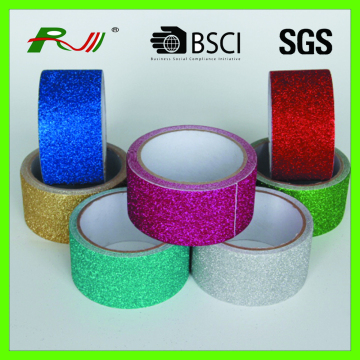 popular self adhesive	polyester Decorative glitter tape for DIY book