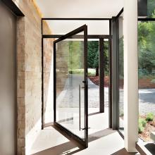 Modern Luxury Customizable Aluminum Pivot Doors with Security Features