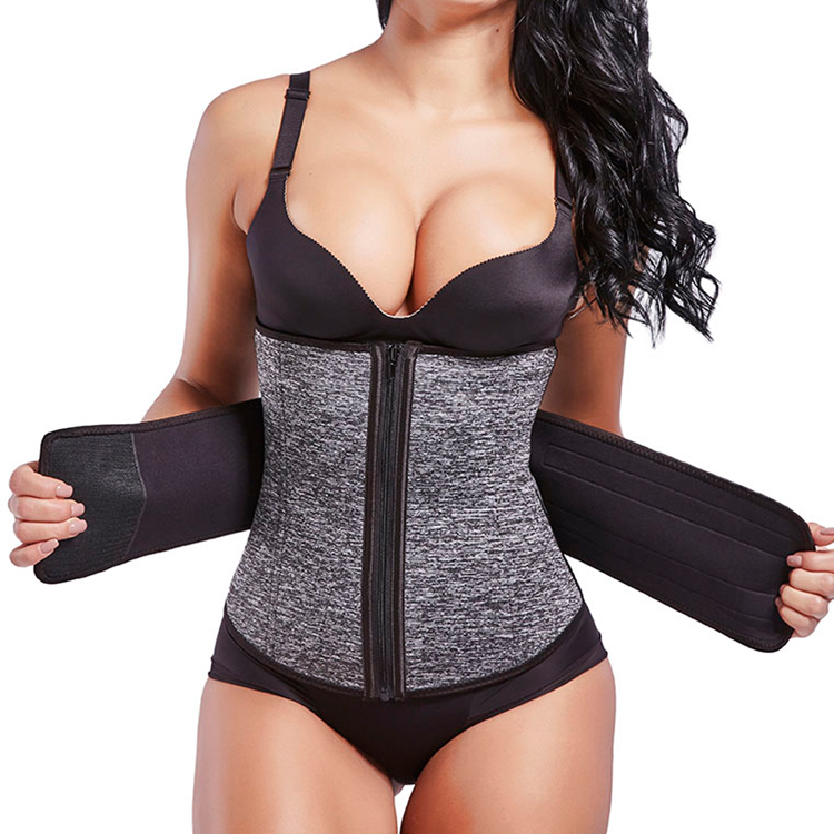 Latex Fitness Sweat Zip Corset Wain Trainer