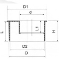 BS5255 / 4514 Drenaje Upvc Reducción Bush Color gris