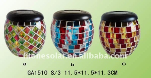 color changing solar mosaic glass lamp