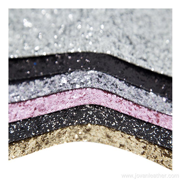 PU Multicolored glitter vinyl faux leather synthetic leather