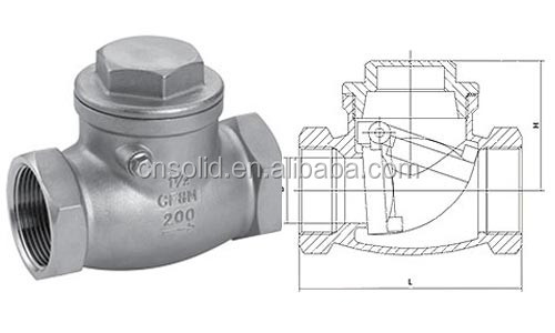 316 Stainless Steel Female Threaded End BSP NPT Swing Check Valve