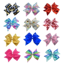 Printed Grosgrain Ribbon Bows - 10pcs Girl's Hair Accessories