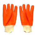 Fluorescent winter pvc working safety gloves sandy finish