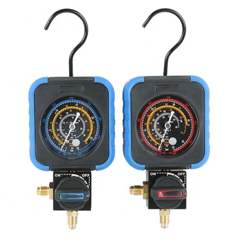 CT-466 Single Manifold Gauge Set HVAC Kylsystem Auto Air Conditioner AC-laddning R134A R22 R12 R502 R410A R404 Värde