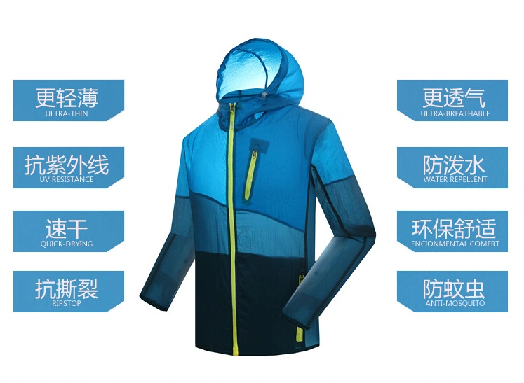 Mens and Womens Outdoor Wear Lightweight Quick-Dry Skin Jacket