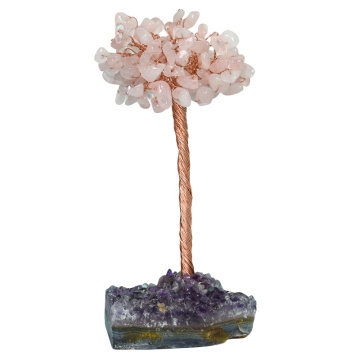Raw Quartz Crystal Raw Stone Copper Tree Amethyst Cluster Base Ornament