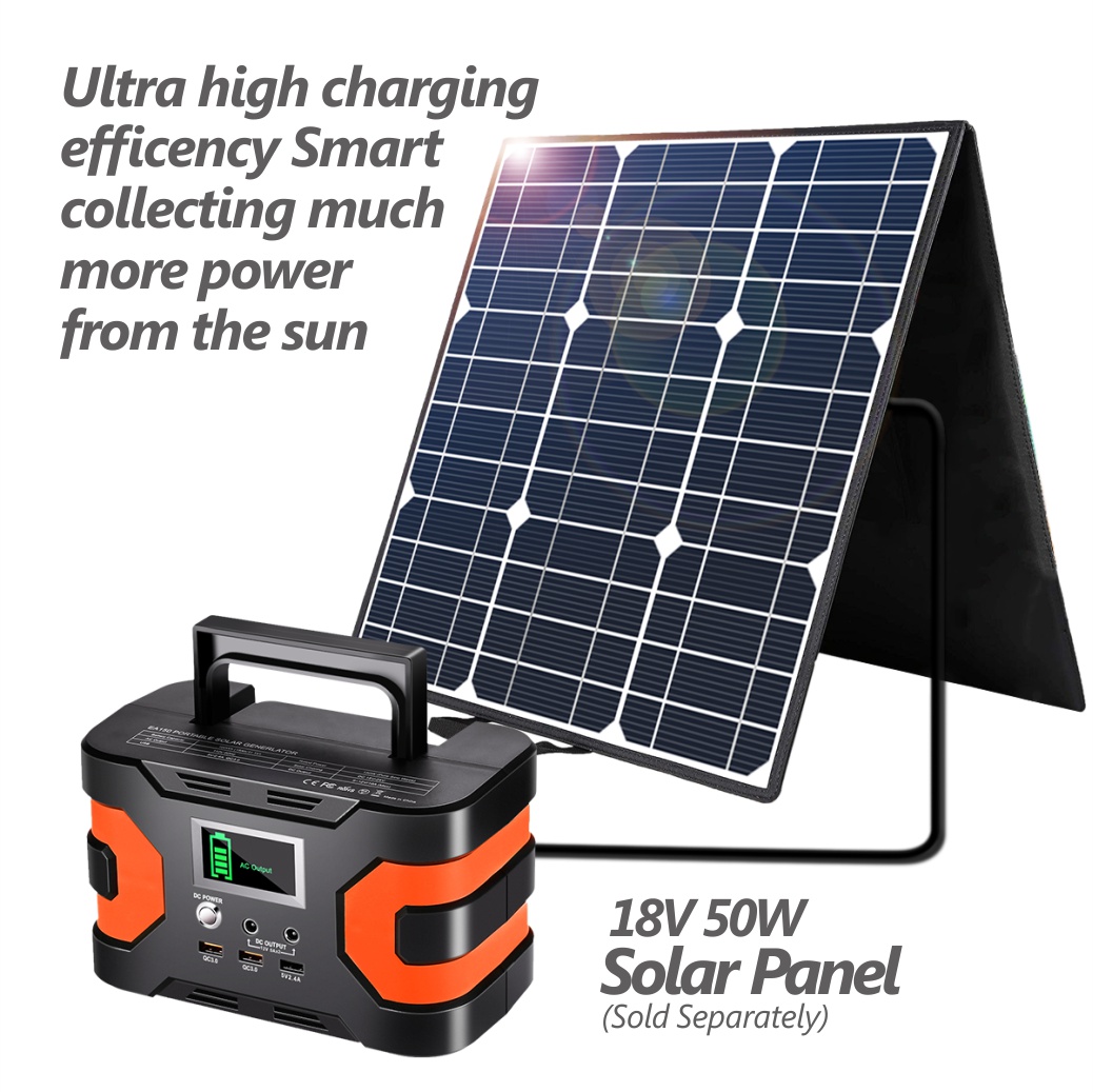 New 166Wh lithium battery mini home backup power system  mini portable Solar power generator