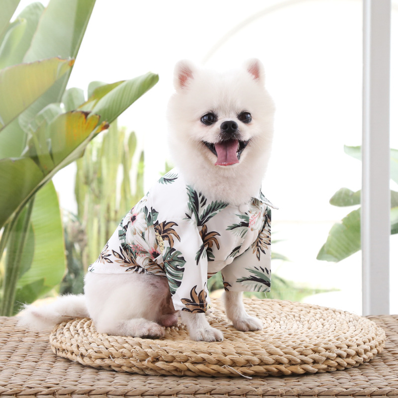 Wholesale  Dog Hawaiian Shirts Style Cotton and Linen Pet Big Dog Clothes Shirt Cat Shirt 5xl Grande