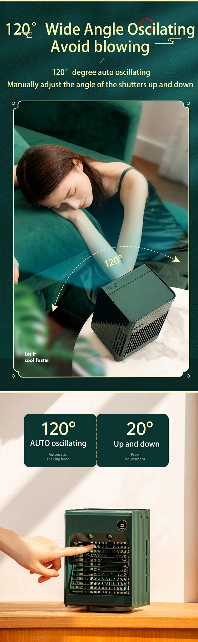 Air Circulator Fan Quiet Personal Cooling Diffuser Fan with Scent Pad Slot Safe Fan for Home Office Dormitory