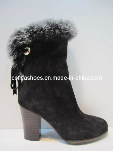 Hot-Sale High Heels Women Boot with Fashion Warm Fur