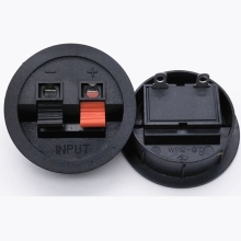 Factory Outlet for Circular Audio Junction Boxes with Terminal Posts and Speaker Wires