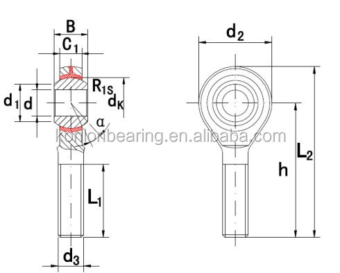 Bearing manufacturer POS PHS SI SA series chromoly rod end