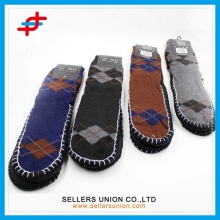 Men Argyle Patterned Indoor Anti-Slip Floor Shoe Socks