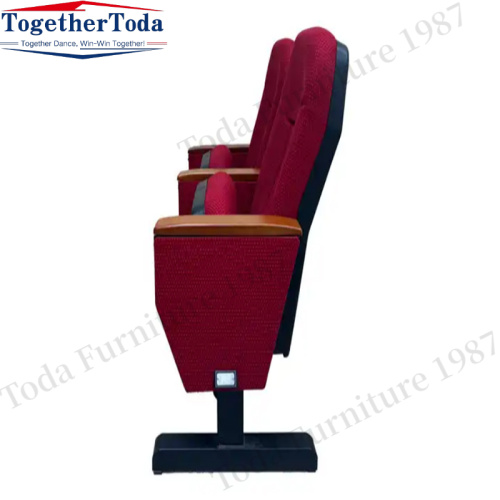 Cinema chair with foldable cushion and cup holder