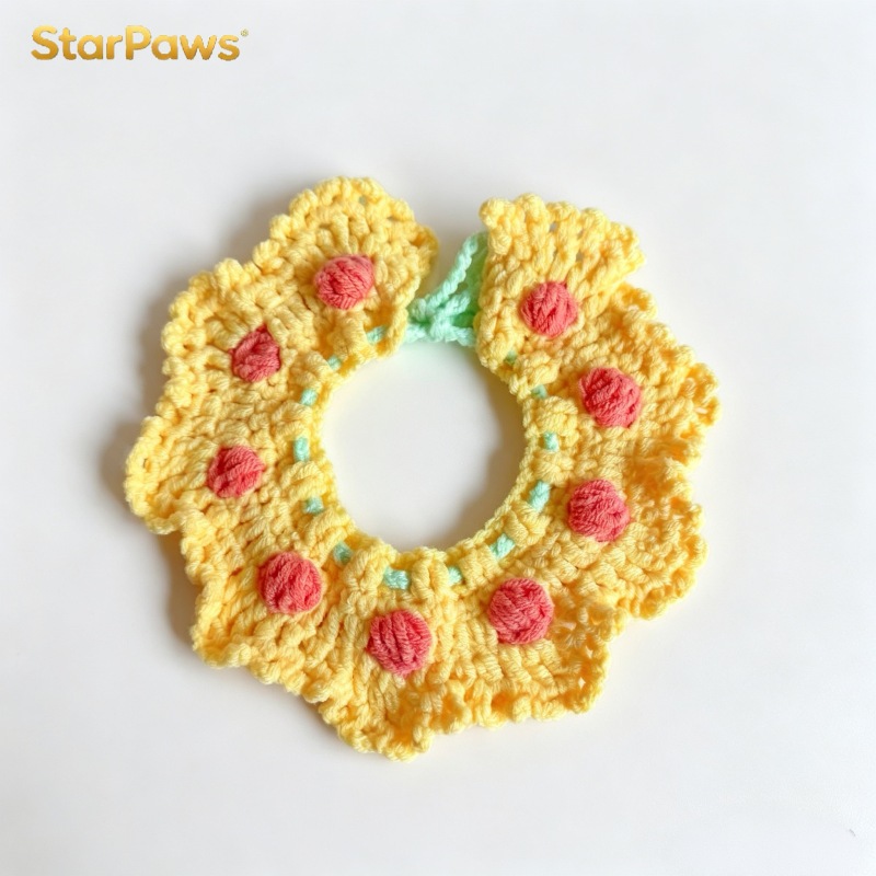 Handmade Knitted Pet Collar & Bandana Set