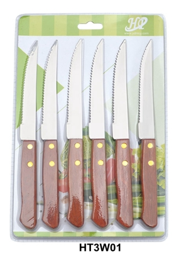 wooden handle steak knives