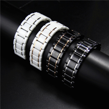 High Quality 5 Link Striped Ceramic Watch Band for Apple Watch