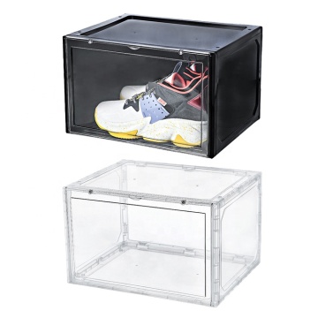 Plastic shoe organizer Stackable storage box magnetic