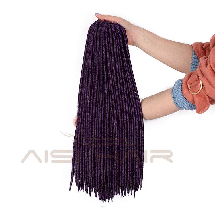 Aisi Hair Wholesale Popular Long Style Heat Resistant Synthetic Purple Color Dreadlocks Braid Hair Extensions For Black Women