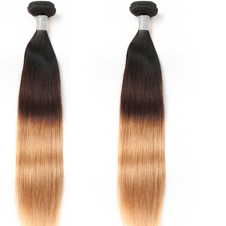 Brazilian ombre hair extensions 1b/4/27 ombre virgin peruvian straight human hair weave bundles cuticle aligned  virgin hair