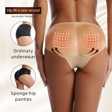 Womens Seamless Padded Underwear - Hip Enhancer and Buttocks Lifter Briefs