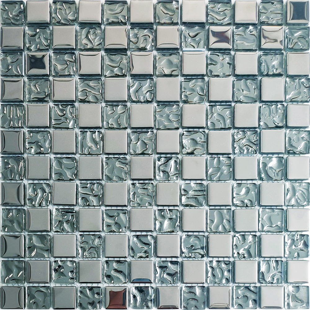 Modern Silver Glass Mosaic Kitchen Wall Tiles