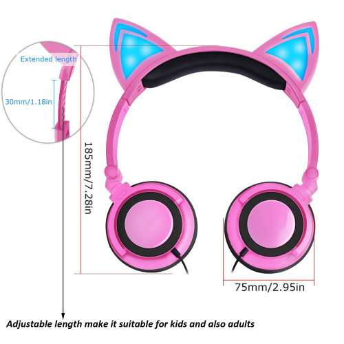 Auriculares LED Light Up Cat para niños Auriculares