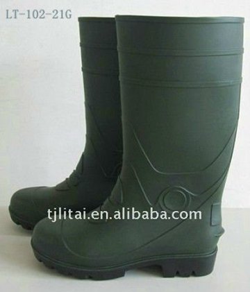 MEN oil industry pvc steel toe safety boots