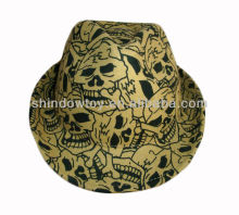 Fashion wool felt fedora hat, Bone printed wool felt hat, Wool hat