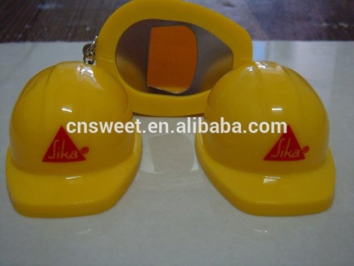 Popular Sale Promotional Bottle Cap Safety Helmet Keychain With Privated Logo Printed