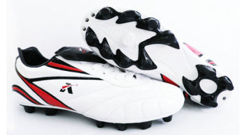 Outdoor Children Soccer Shoes , White &amp; Red Discount Soccer Shoes For Hard Ground