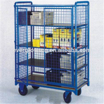Warehouse distribution security cages container trolley