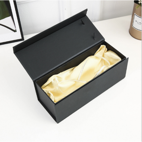 folding black wine glass bottle box with handle