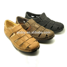 men summer cool genuine leather casual shoes with holes