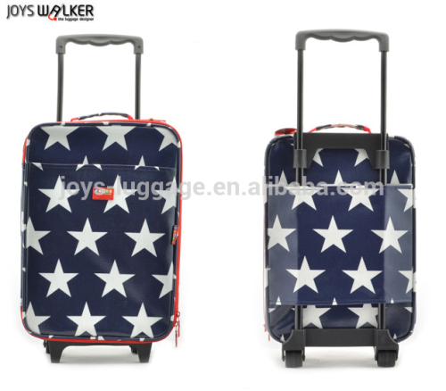 Kid's soft trolley luggage square shape luggage