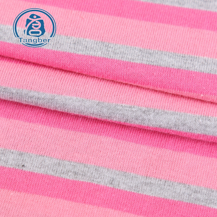 Nice quality 100% cotton yarn dyed stripe knitting fabric cotton