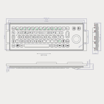 Keyboard Logam Industri dengan Bola Track