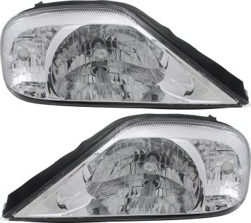 Mercury Sable 2000-2006 Factory Style Crystal Headlights with Corner Signal Lights (Chrome Housing/Clear Lens)