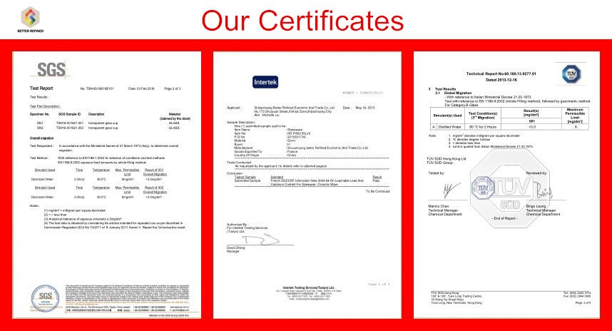 our certificate for glass tortoise for home decoration