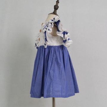 boutique flutter sleeve eyelet fabric baby dress
