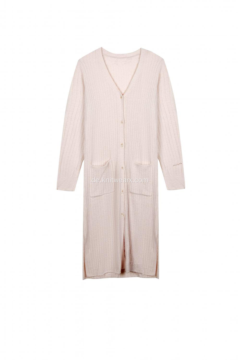 Damen-Pyjama-Set mit gestricktem Button-Down-Cardigan und Hose